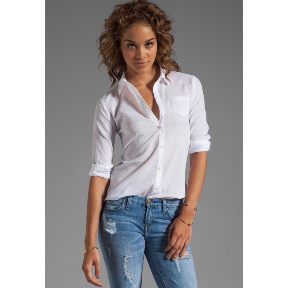 Elizabeth and James Cohen White Button Back Shirt